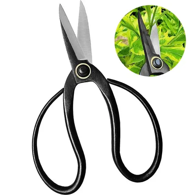 7.3-Inch Black Bonsai Scissors - Carbon Steel Home Gardening Pruners for Branch Pruning, Flower Arrangement & Plant Care 4