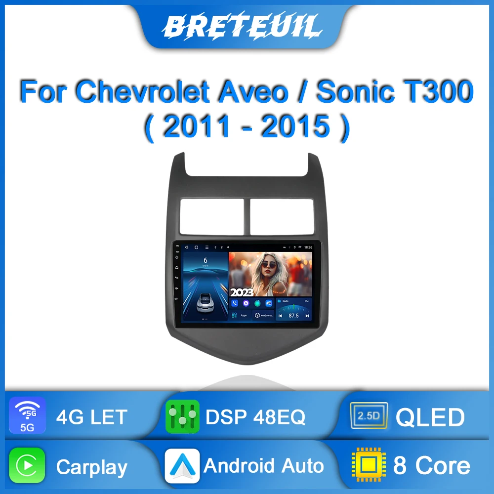 

Автомобильный радиоприемник для Chevrolet Aveo 2 Sonic T300 2011 2012 2013 2014 2015 Android мультимедийный плеер навигация GPS CarPlay сенсорный экран авто стерео