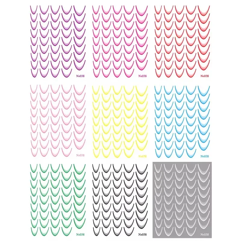 Gradient Color French Manicure Nail Art Designs Stickers Self-Adhesive Nail Tips Guides for DIY Decoration Stencil Tools nail stickers nail art decoration nail decals nail art tools