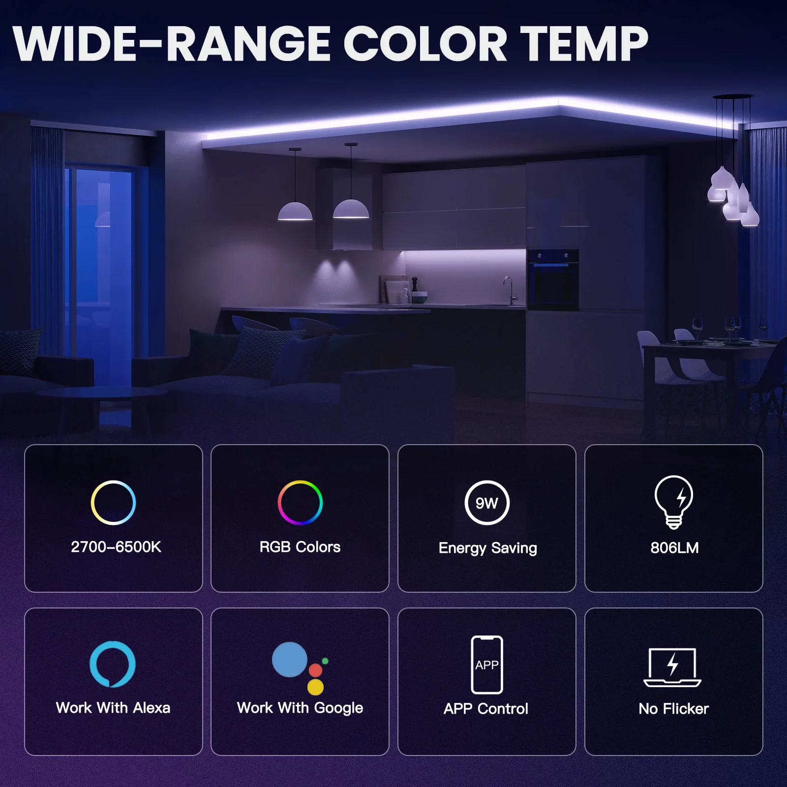 Lampadina a LED intelligente WiFi lampada dimmerabile 14W RGB C + W E27  cambia colore 2700K-6500K Tuya Smart App Control funziona con Alexa Google  - AliExpress