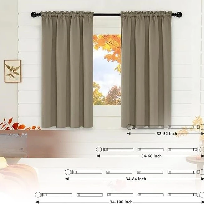 Thick Material Curtain Rods for Windows 5/8 Inch Decorative Curtain Rod Set White Splicing Duty Metal Rod with Brackets