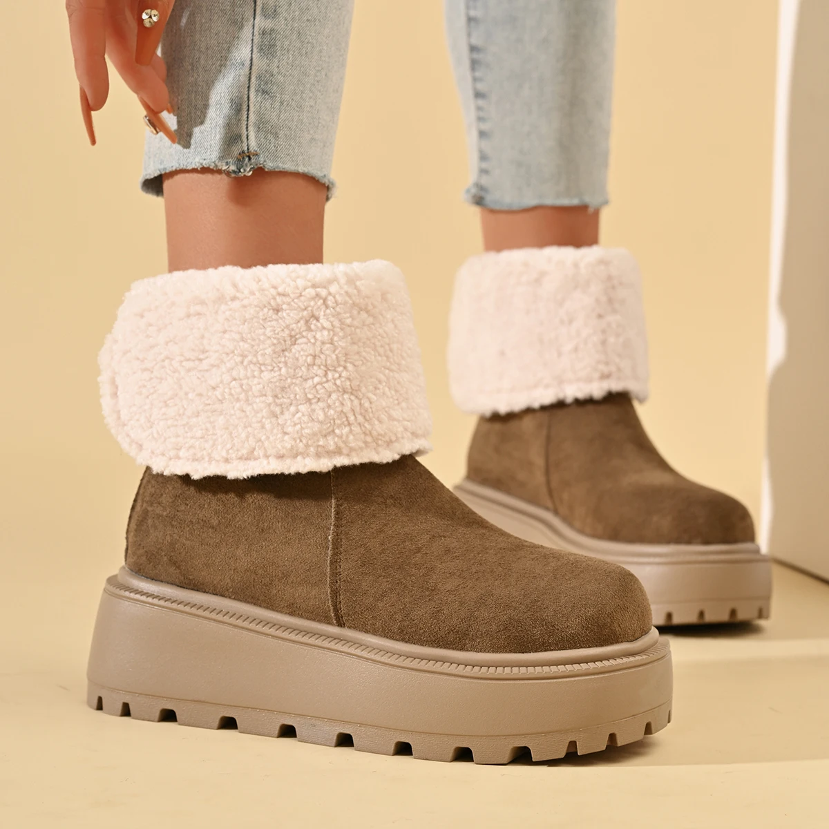 Platform Women Ankle Boots High Heels Shoes Chunky Snow Boots Chelsea 2025 Trend Goth Pumps New Winter Shoes for Women Botas