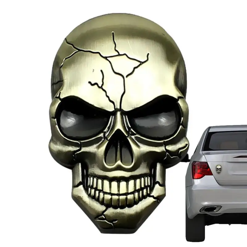 

3D Metal Skull Sticker Skeleton Car Motorcycle Decal Stickers Emblem Badge Skull Car Accessories Metal Skull Car Sticker