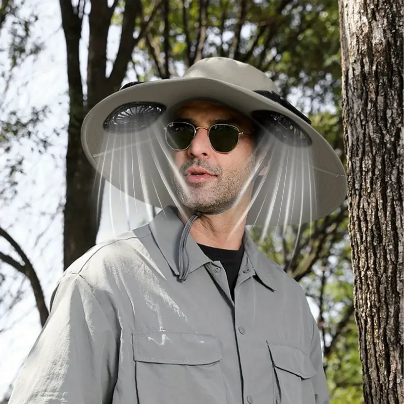 Quick Dry Sun Hat with Solar Fan for Men Outdoor