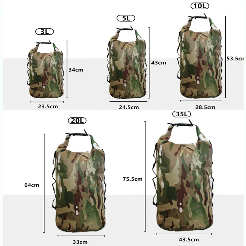 Waterproof Dry Bag Pack Sack 3/5/10/20/35L Swimming Rafting Kayaking River Trekking Floating Sailing Canoing Boating Water Bag 6