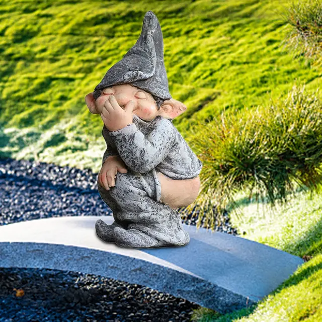 Aranyos Kerti Szobrászat Dísz Gyanta Törpe Szobor Képregény Kreatív Karakterek 3D Figurák Az Erkély Udvari Dekorációhoz - Image 6