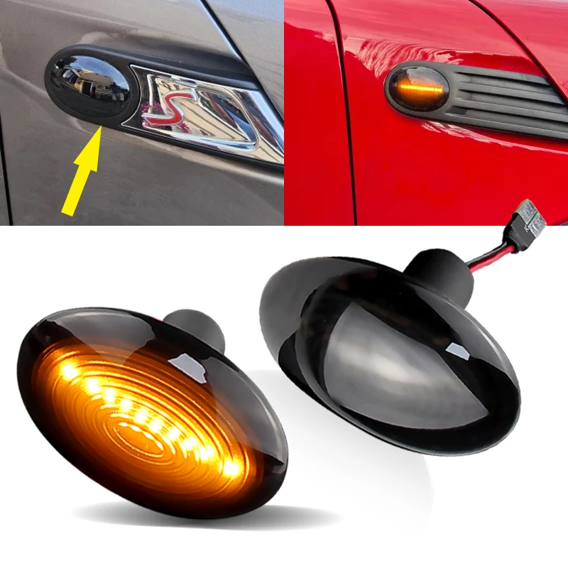 2pcs CANbus LED Side Marker Turn Signal Light For MINI Cooper R56 R57 ...