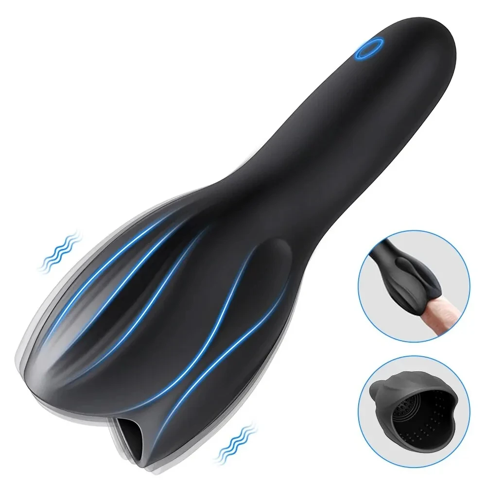 Male Masturbator Exerciser Glans Stimulater Massager Penis Delay Trainer Mens Vibrator Male Masturbator Equipment Sex Toys For Men Adult Male