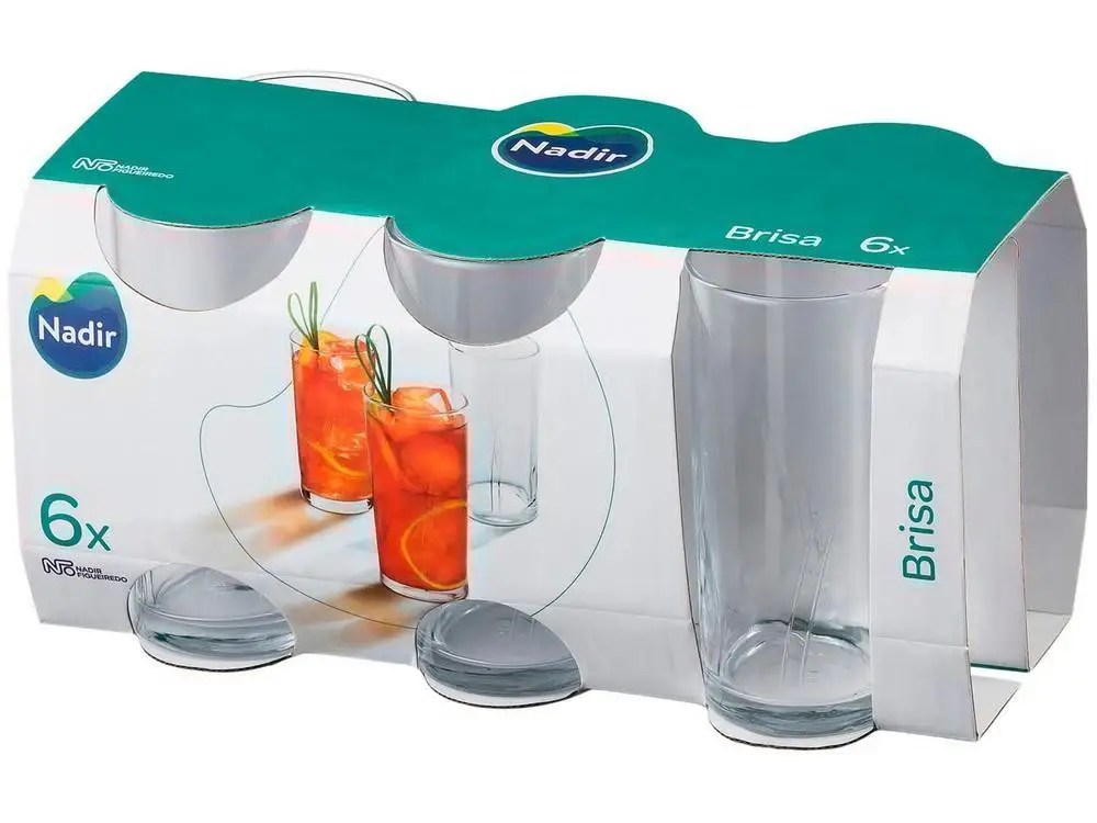 Jogo de Copos de Vidro 300ml 6 Peças Nadir 3