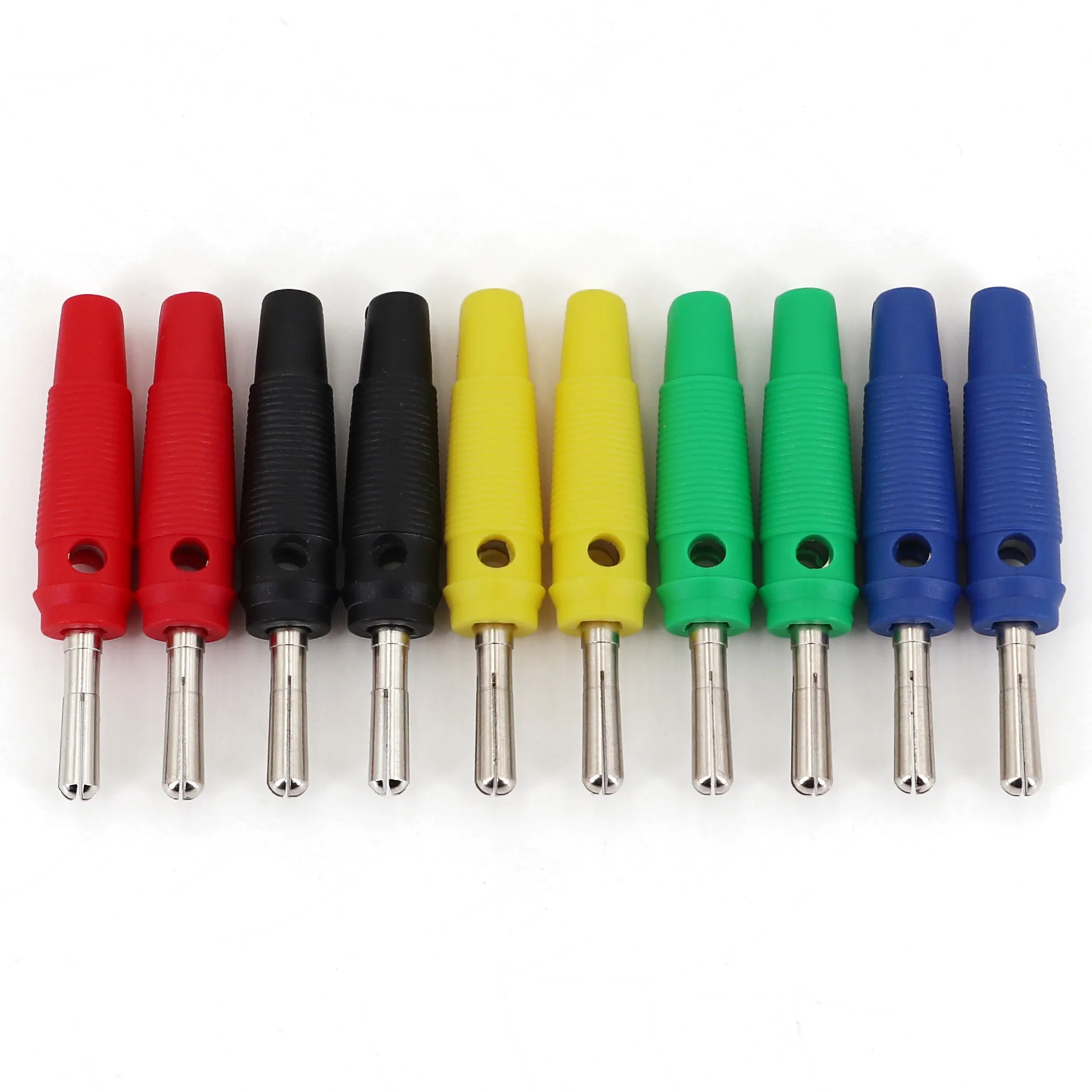 10Pcs Brass Nickel-Plated Stackable High Current Banana Plug Connectors