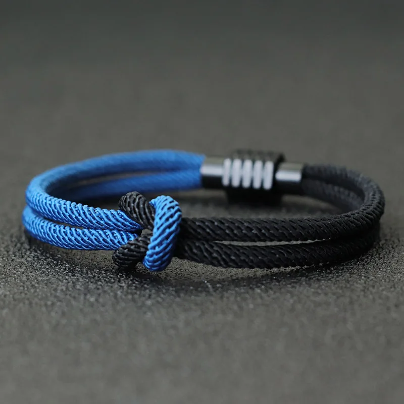 Yellow Blue Rope Bracelet Couple Concentric Knot Lovers Gift