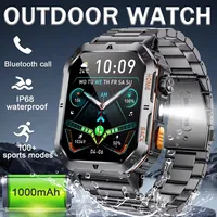 2025 Rugged Military 1000mAh Smart Watch Men Outdoor Flashlight  Watch 2.01" HD Touch Screen Voice Bluetooth Call Smartwatch NEW
