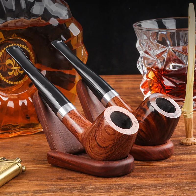 Solid Pear wood Smoking pipe straight filter tobacco Pipe smoke portable Pipes Men 2