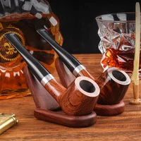 Solid Pear wood Smoking pipe straight filter tobacco Pipe smoke portable Pipes Men 2