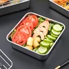 Stainless Steel Square Food Service Tray Nonstick Bakeware Fruit Cookie Bread Plate Kitchen Organizer Storage Container Utensils 5
