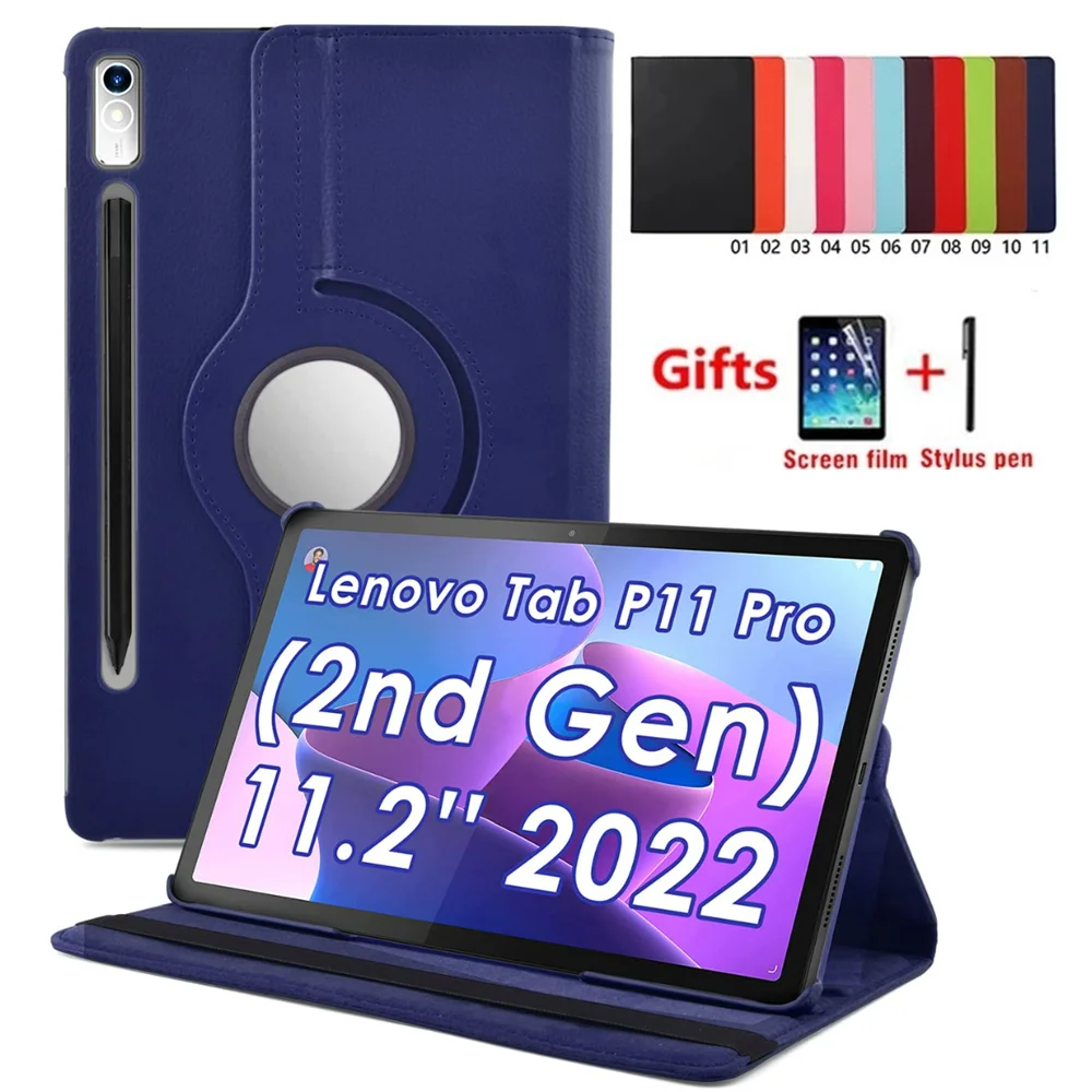 Custodia Rotante Per Lenovo Xiaoxin Pad Pro 11.2 Pollici P11 Pro Gen 2 Tb-132Fu 2022 Pu Leather Shell Tablet Funda Pad Pro 2022 11.2"