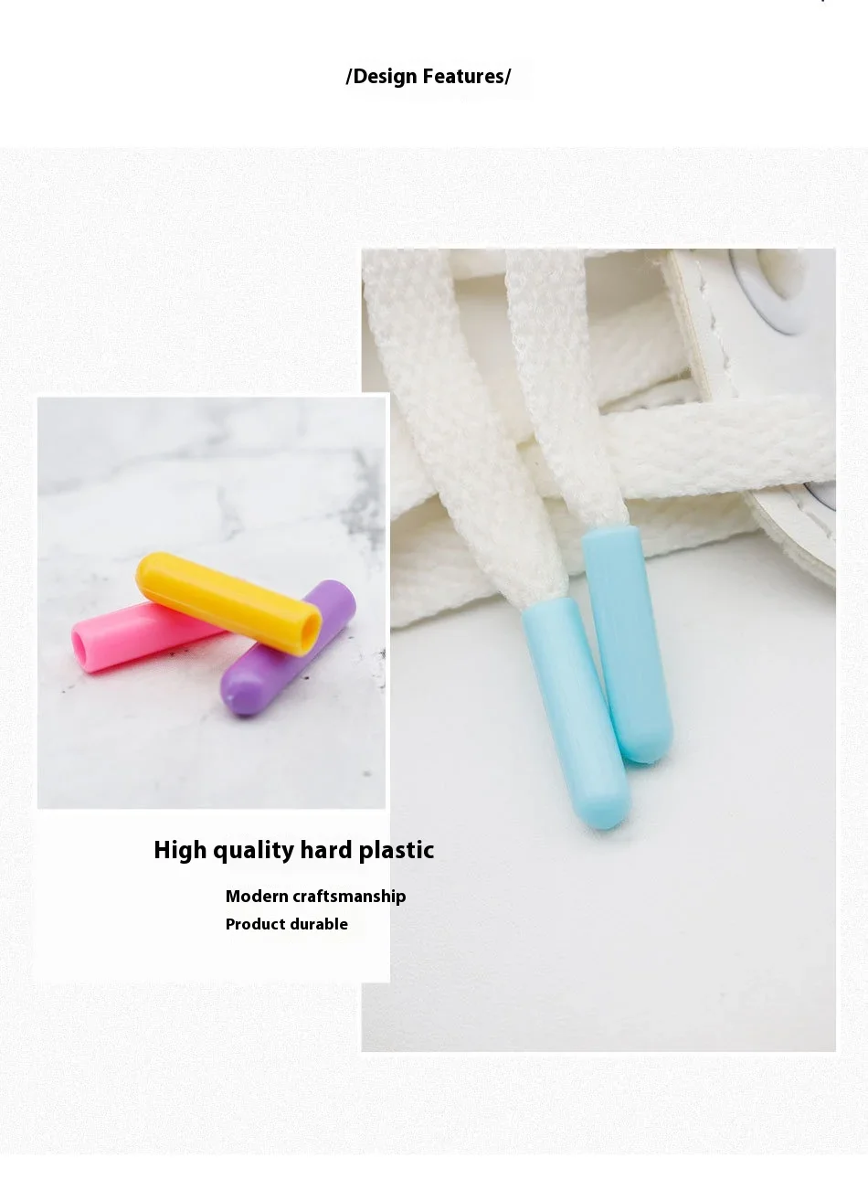 Neue 4Pcs Bunte Kunststoff Kappe Schnürsenkel Runde Kugel Kopf Kopf Gepäck Kleidung Seil Kopf Schuhe Dekorative Zubehör – Detail 2