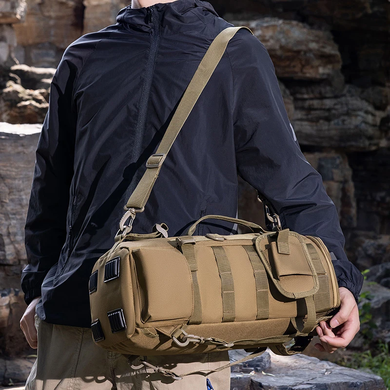 Super large 42L fishing backpack with pole seat | padded shoulder strap | camping, hiking, fishing gear storage, outdoor enthusi