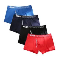 

Boxer Mens Underwear Cotton Underpants Male Pure Panties Shorts Solid Cuecas 4pcs/Lot