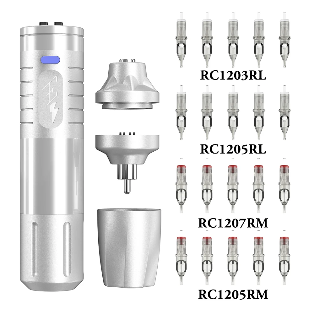 Ez Tattoo Kit Evotech Wireless Battery Tattoo Machine Pen Intelligent Chip Personalizzato Rotore Brushless 20Pcs Rc1003Rl Aghi