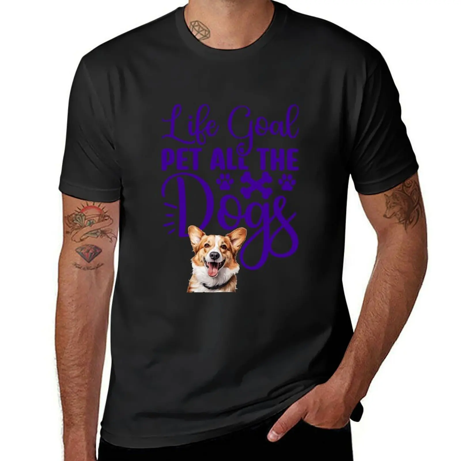Life Goal Pet All The Dogs funny gifts for dogs lovers T-shirt plus size tops cute tops boys whites mens t shirt graphic