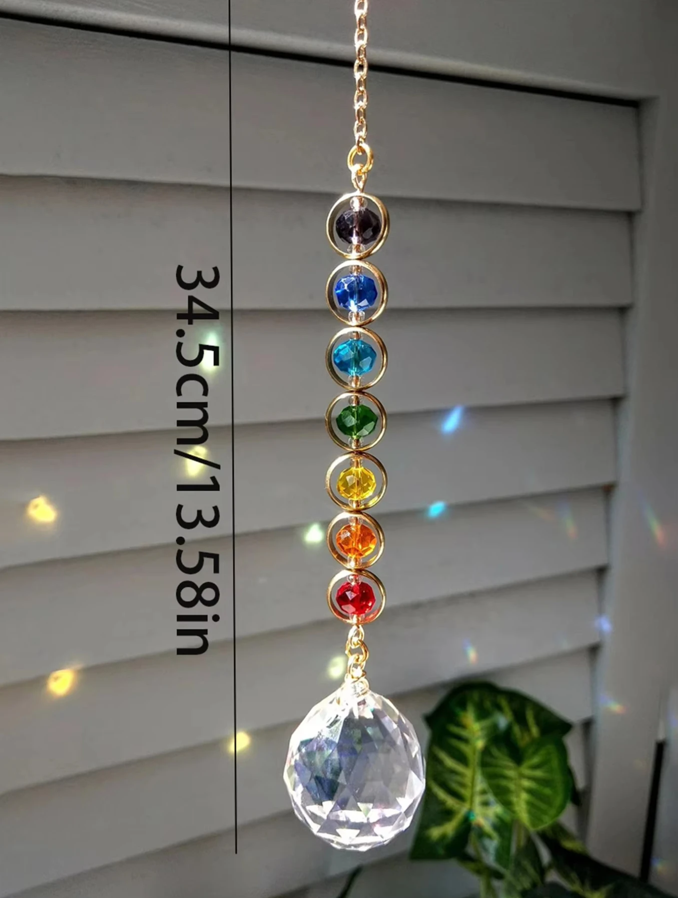 1pc Crystal Suncatcher Mobile Meditation Home Decor Rainbow Maker Prism Suncatcher (Rainbow and Fantasy) 3