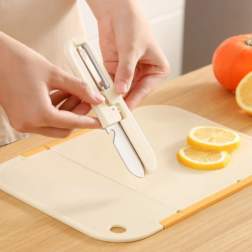 Practical Portable Folding Cutting Board Food Grade Plastic Kitchen Chopping Board Non-Slip Baby Food Board Food Preparation