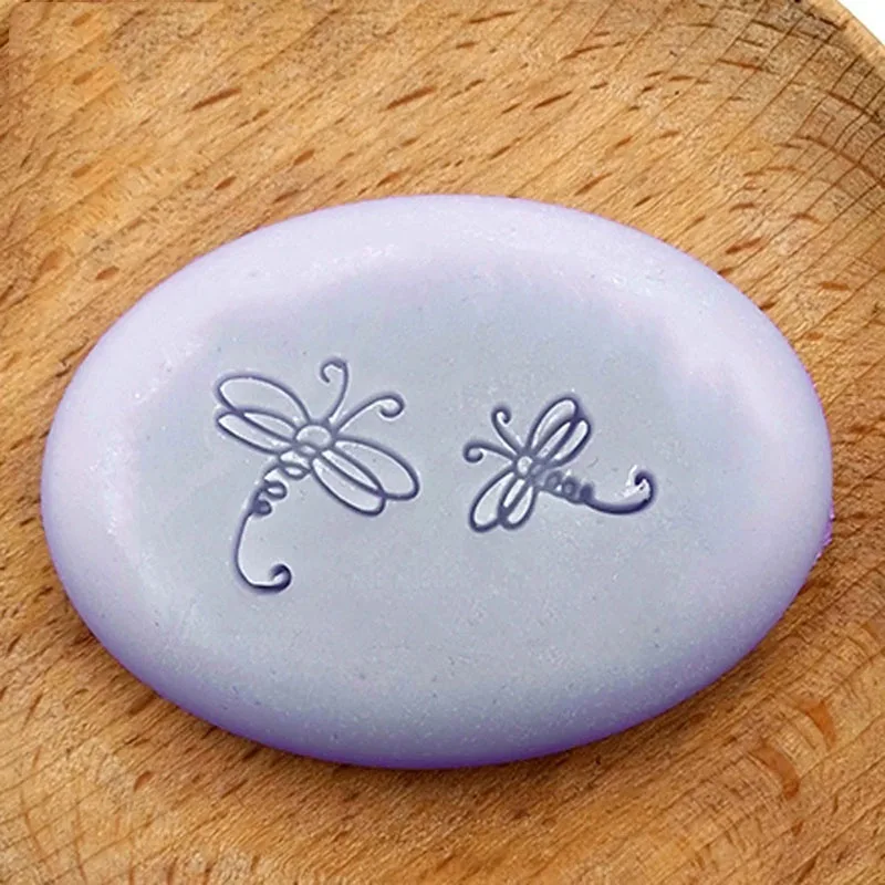Handmade Soap Stamp with Dragonfly Pattern, Transparent Natural Soap Seal, Acrylic Chapter Custom