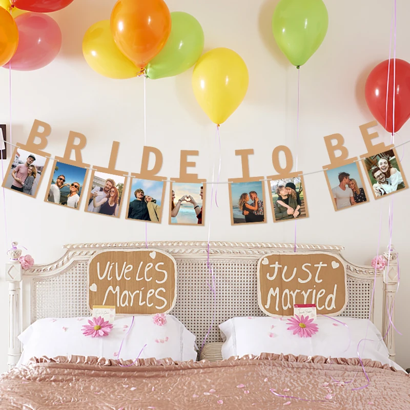 1 Set Bride To Be Photo Banner Bachelorette Party Decoration Wedding Bunting Garland Engagement Hen Night Bridal Shower Supplies