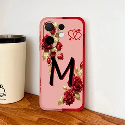 Fashionable Rose Letters Soft Liquid Silicone Phone Case with Camera Coverage and Anti - Drop Protection for Vivo V60 (TYP - 16M)