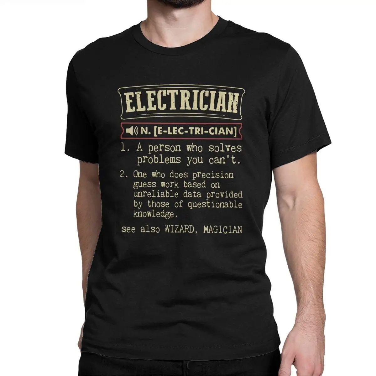 

Men's T-Shirts Electrician Awesome Pure Cotton Tee Shirt Short Sleeve Electrical Engineer T Shirts Crew Neck Tops New Arrival