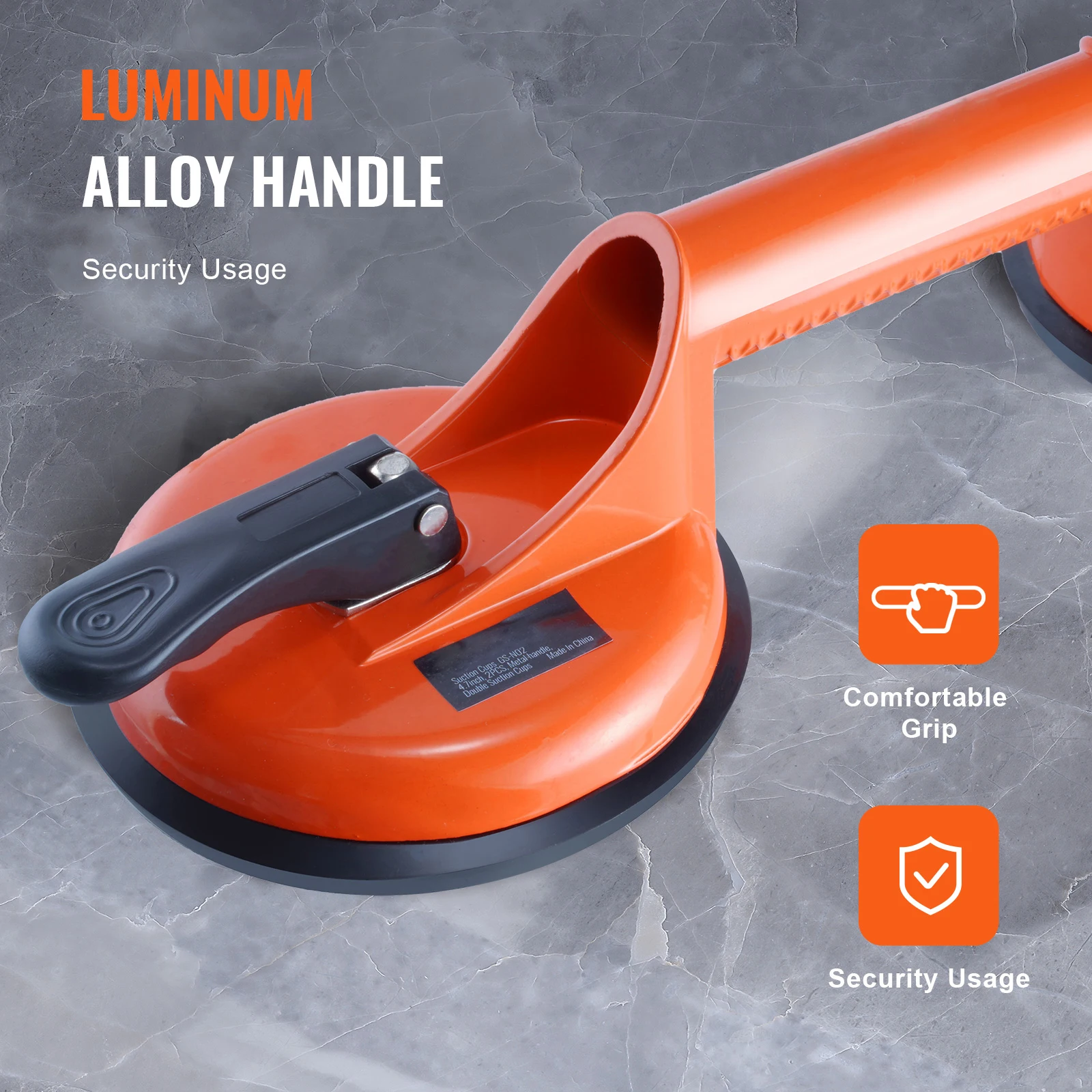 SucceBuy 4.7" 2Pack 330 lbs Glass Vacuum Suction Cup Vacuum with Aluminum Handle for Glass Granite Tile Metal Wood Panel Lifting