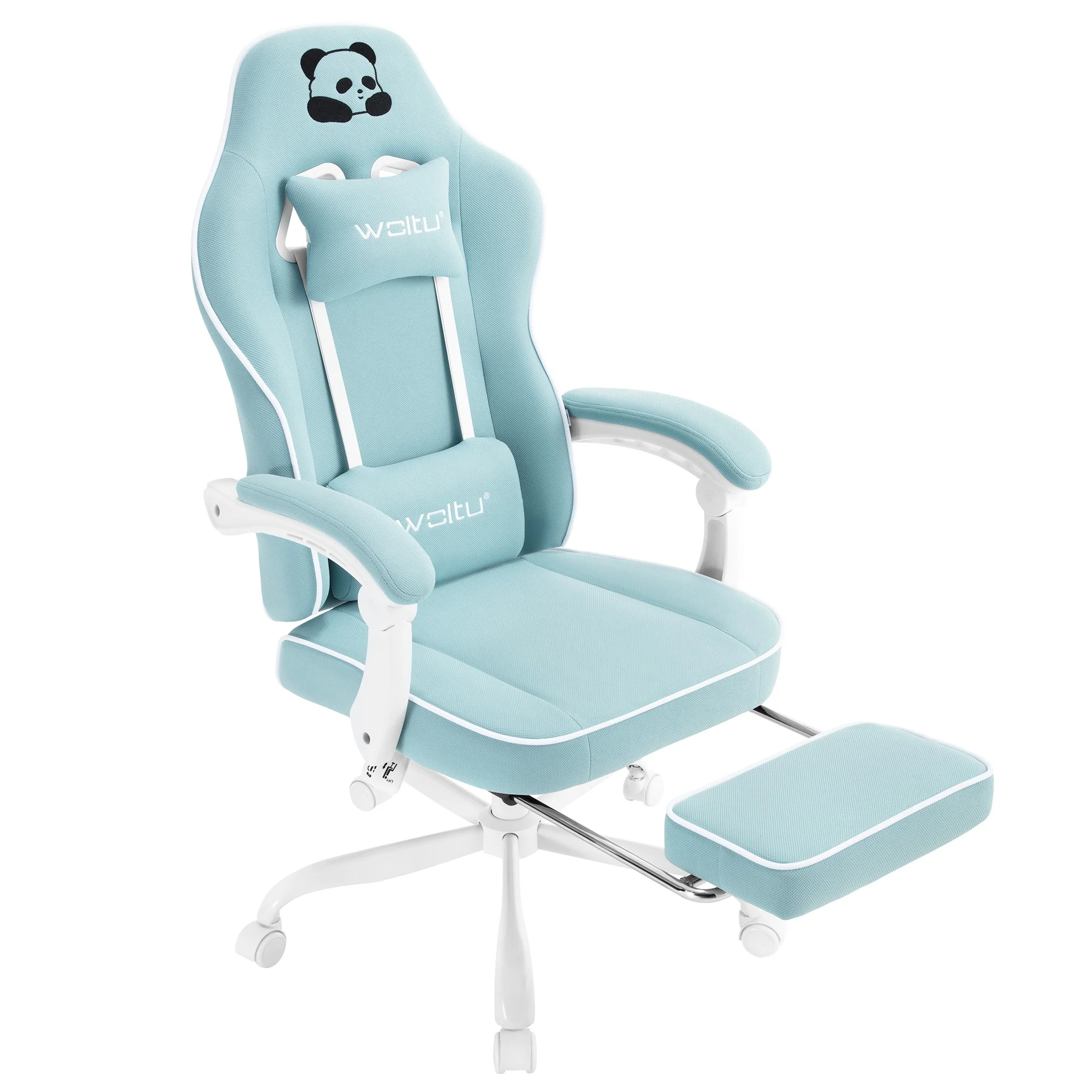 WOLTU Ergonomischer Gaming-Stuhl, Bürostuhl mit hoher Rückenlehne, drehbarer Sessel mit Fußstütze, höhenverstellbarer Computerstuhl mit Lendenwirbelstütze – Detail 24
