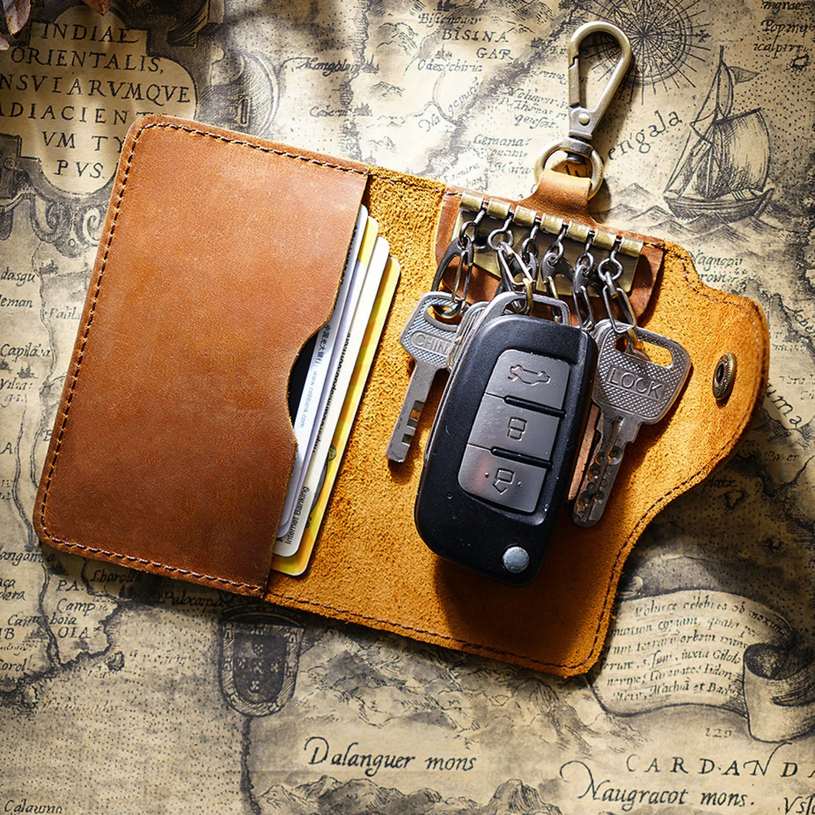Premium Leather Multifunctional Key Organizer and Wallet