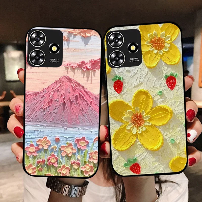 Floral Painted Silicone Case – Stylish TPU Cover