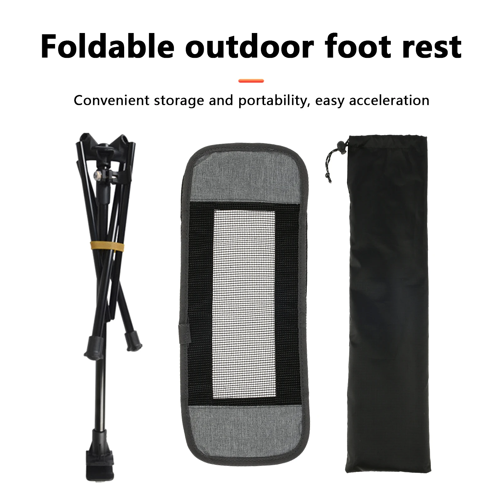 Foldable Aluminum Camping Footrest with Oxford Nylon Mesh
