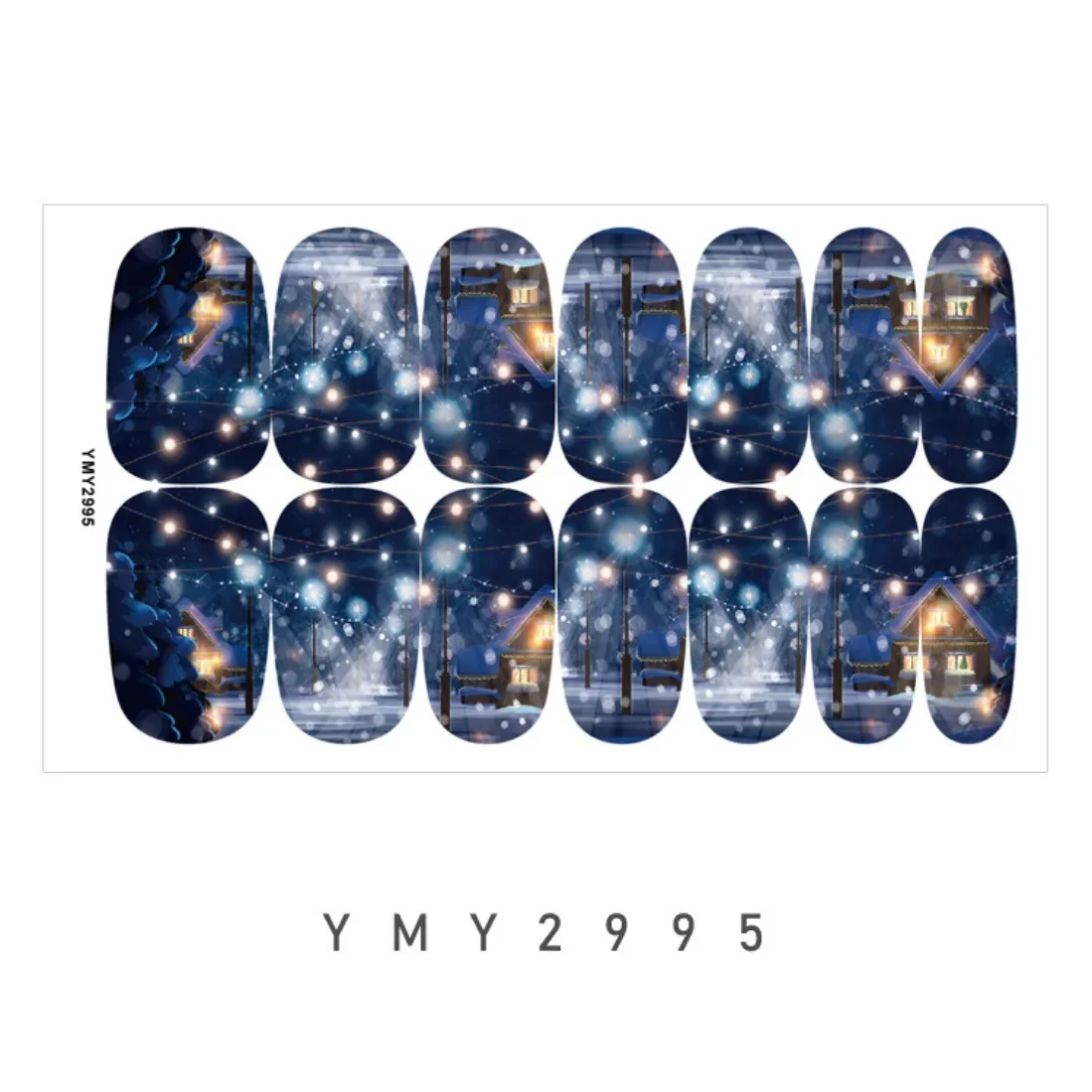 

14pcs Nail Art Nails Sticker Designs Plain nail Stickers Women's Fashion Salon Christmas Deer Snowflake Skeleton Decals