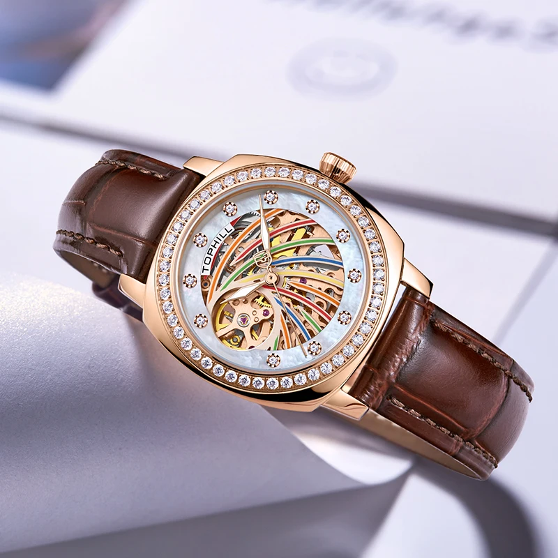 

TOPHILL 2024 New Fashion Women's Wristwatches Waterproof 50M Automatic Mechanical Movement Super Luminous Watch Sapphire Crystal