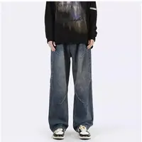 American Retro Jeans Men's Summer Thin Fashion Brand Street Vibe Straight Washed Loose Wide-leg Casual Trousers 2