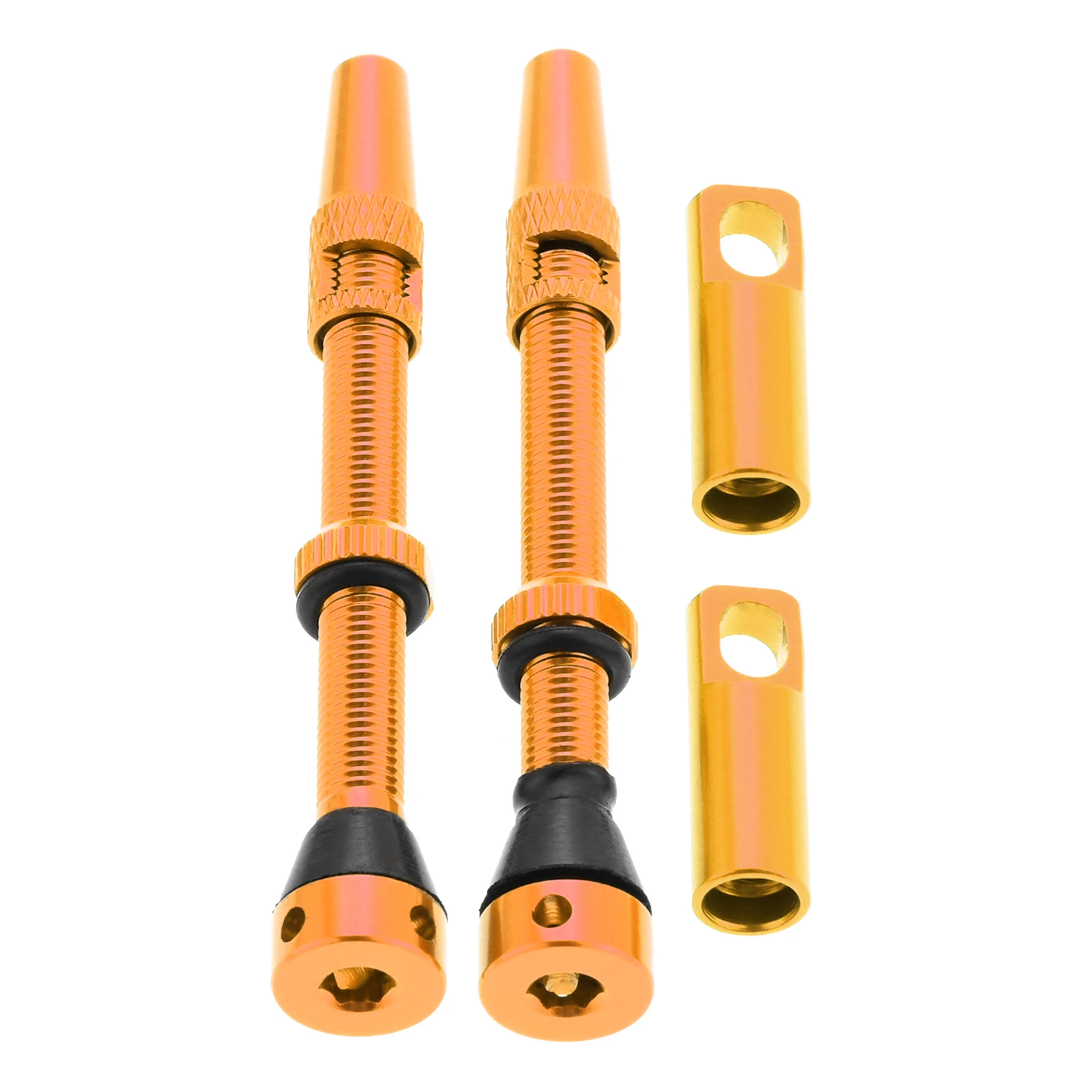 1 Pair 44mm/60mm CNC Aluminum Tubeless Presta Valve Stem with Caps Covers Value Core Remover Tool Fit Most Tubeless Bicycle Rims bicycle valve cap bicycle tire valve cap bicycle tubeless valve bicycle valve core remover valve cap bicycle valve valve caps bicycle air valve bicycle valve accessories bicycle valve tool