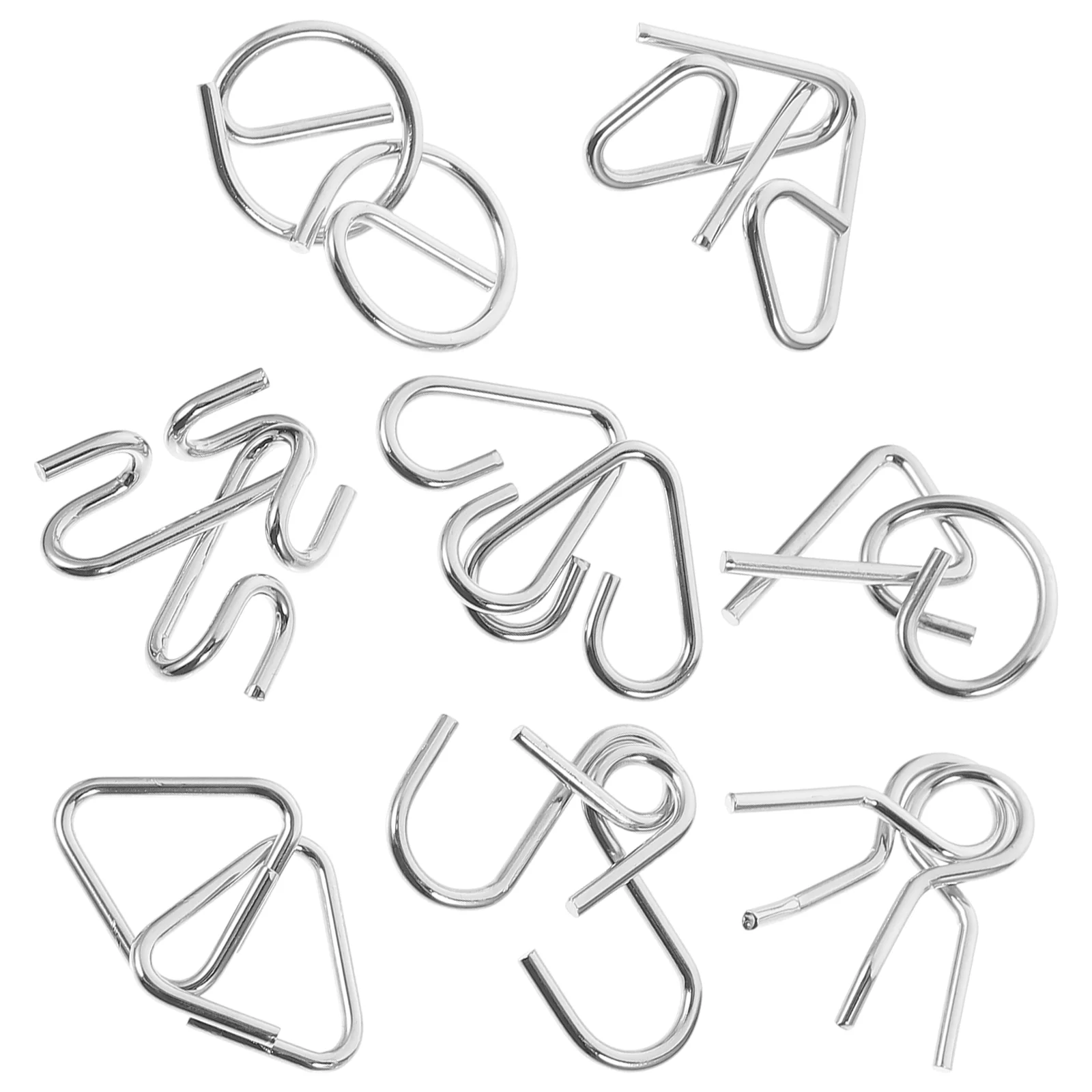 

8 Pcs Brain Game Metal Puzzle Teaser Toys Piece Set Puzzles For Adults Games Iron Unlocking