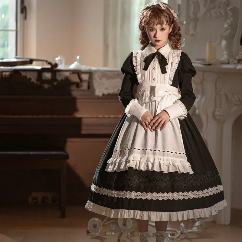 

Gothic Lolita Dress Party Stage Princess Dress Women Anime Cosplay Costumes Apron Maid Outfit Lolita Big Bow Kawaii Dresses 2022