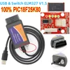 Top quality 100% PIC18F25K80 Chip super ELM327 V1.5 USB Switch ELM 327 CAN/MS CAN For scan OBD2 Diagnostic Scanner 1