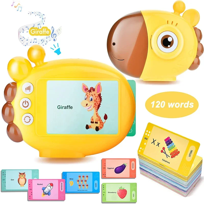 Educational Learning Toy Giraffe Flash Card Reader For Kids