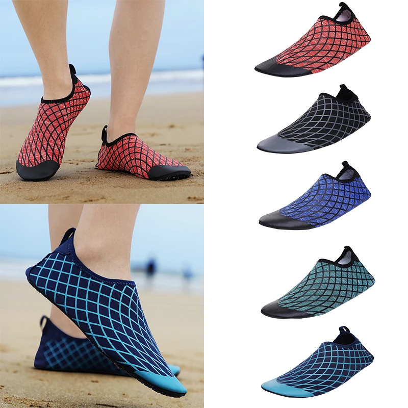 Unisex Thin Soled Quick Drying Swimming Shoes Couple Beach Barefoot Wading Shoes Multi-Function Large Size Gym Footwear 35-46#