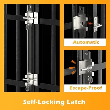 48 inch Heavy Duty Dog Crate with Self-Locking Latch, Indestructible Large Steel Kennel with Enclosed Design, Escape-Proof 2