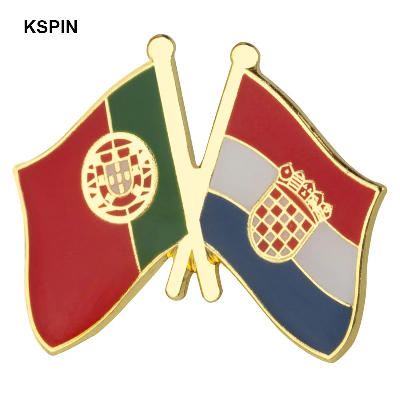 

Portugal & Croatia Friendship Flag Badge Flag Brooch National Flag Lapel Pin International Travel Pins