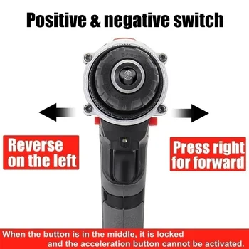Gisam 88VF Electric Impact Drill Cordless Electric Screwdriver Drill Rechargeable Lithium Battery 2 Speeds Household Power Tools 4