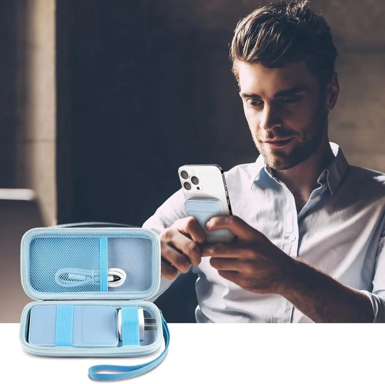 Case Compatible with Anker for Magnetic Portable Charger 5,000mAh Wireless Portable Charger Power Bank Storage Holder