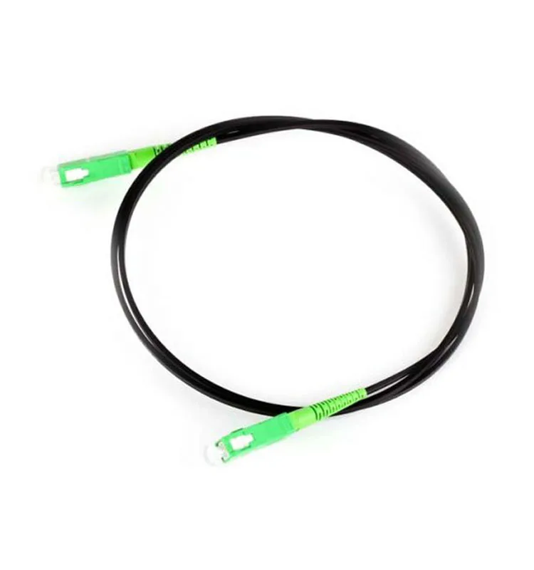 SC APC SM Outdoor Drop Cable Fiber Optic Patch Cord Optical Fiber Cable With Steel Wire Black LSZH Jacket 0.5 0.4mm 100M fiber optic cable